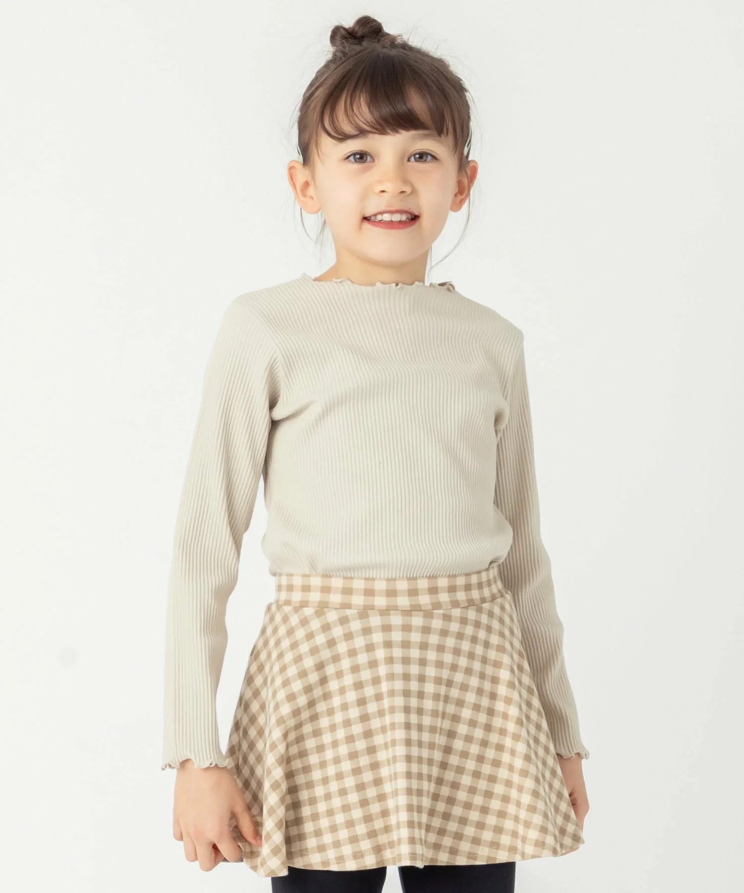 Ребристый топ с круглым вырезом Ever Closet, Moon Gray