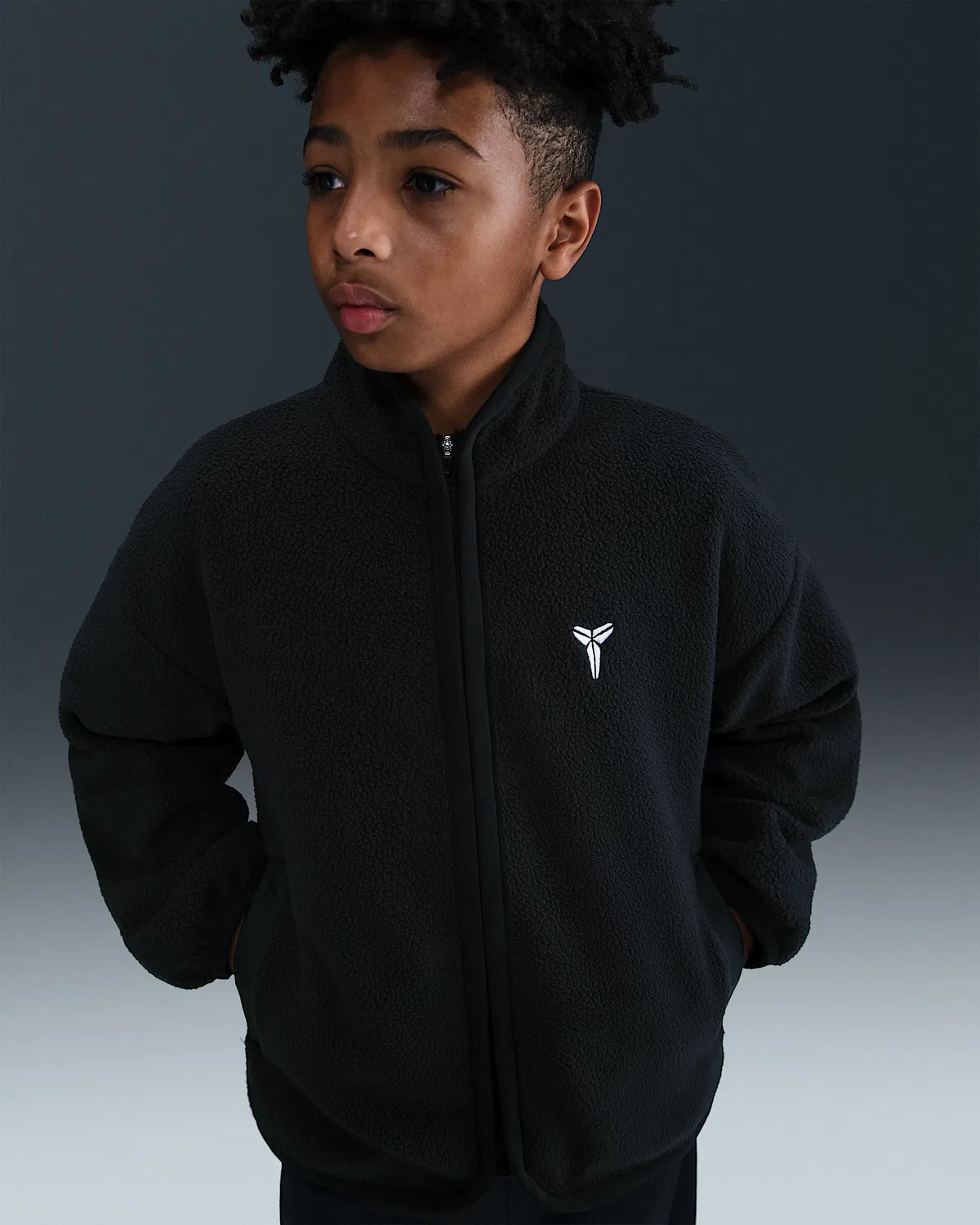 Детская зимняя баскетбольная куртка Kobe, Black/Anthracite/White