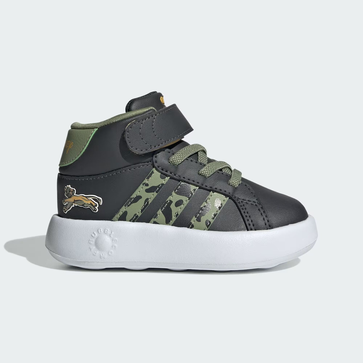 

Disney Lion King Grand Court Mid Кроссовки для детей Adidas, цвет Carbon/Tent Green/Semi Spark