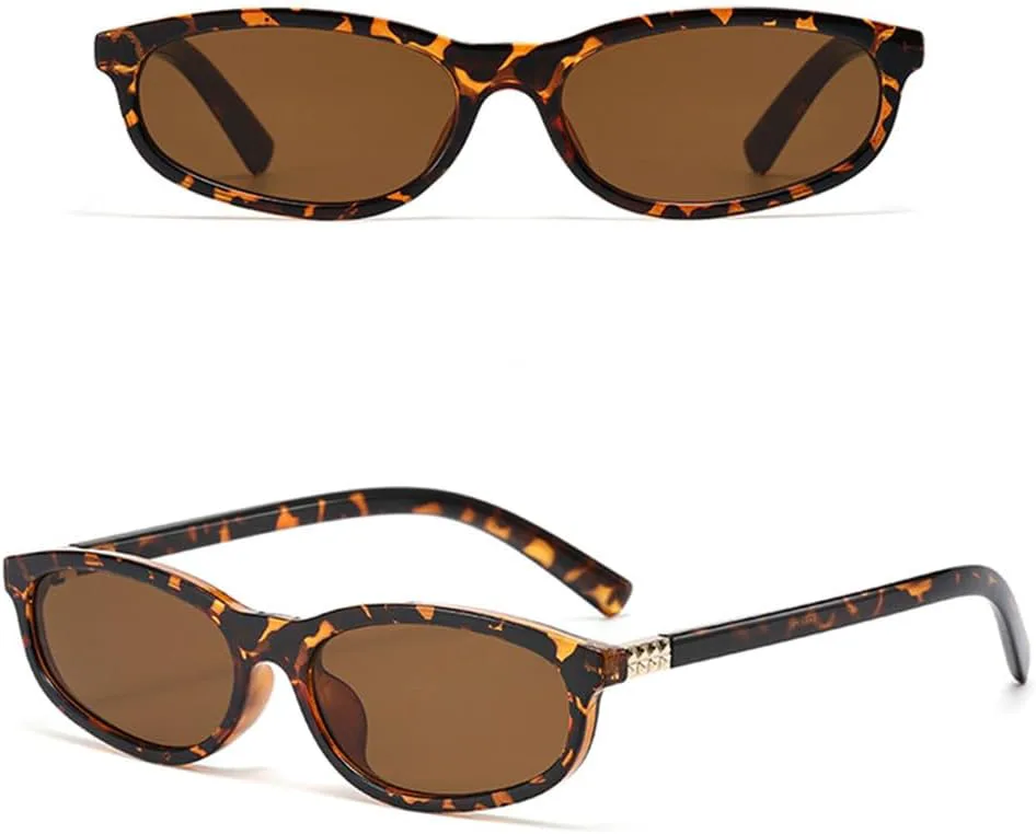 

Солнцезащитные очки UV400 с овальной оправой и леопардовым принтом для женщин и мужчин, для бега и занятий спортом на открытом воздухе UYPTK, Black Clear