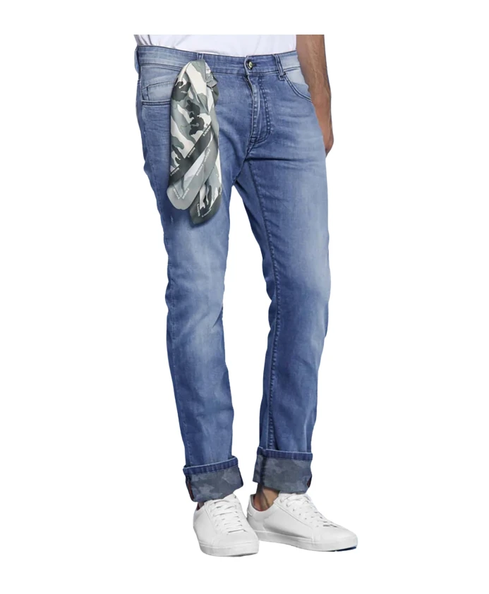 

Узкие синие камуфляжные брюки Mason'S, синий