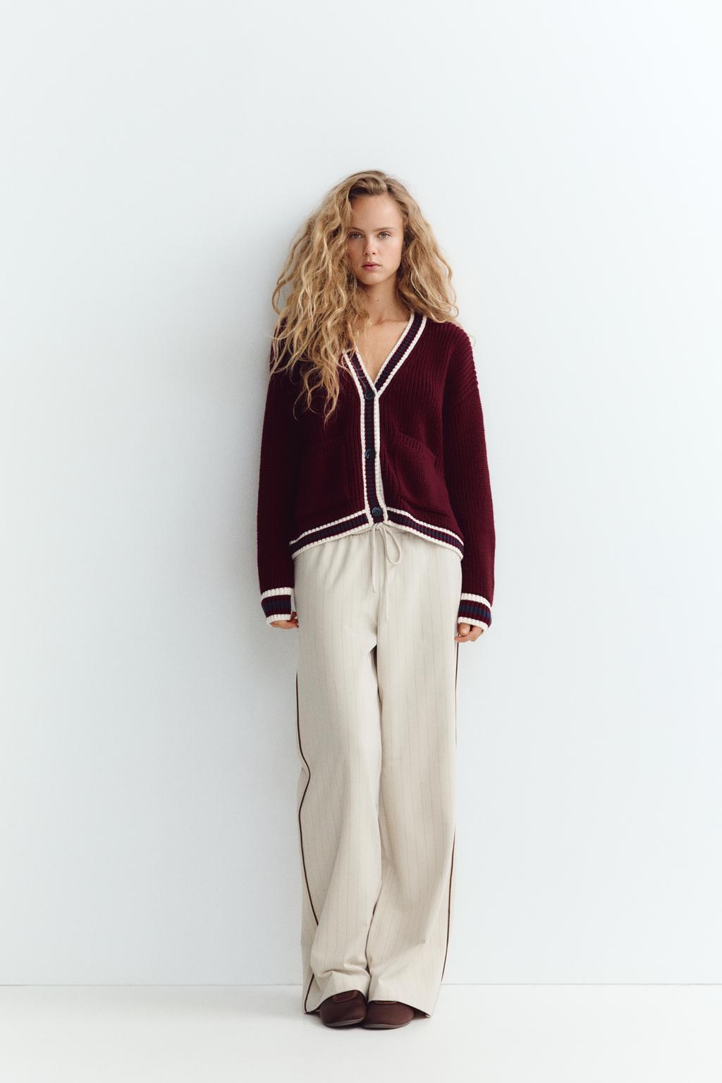 

Брюки в полоску ZARA, экрю