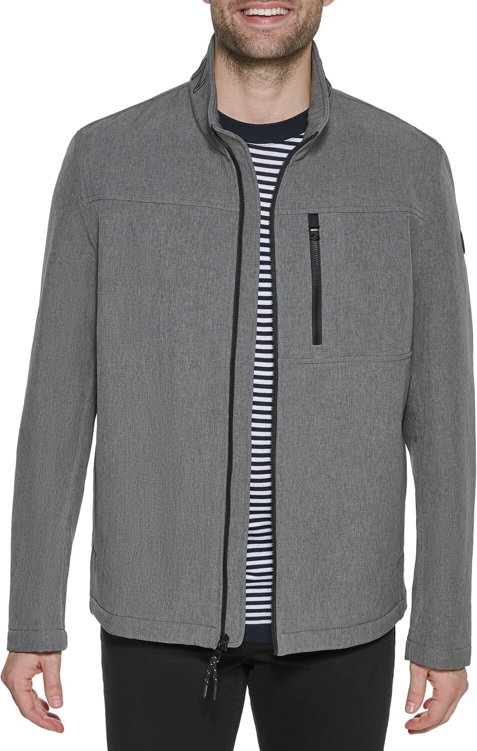 

Куртка Calvin Klein Men's Water Resistant Soft Shell Open Bottom Jacket (Standard and Big & Tall) Calvin Klein, светло-серый