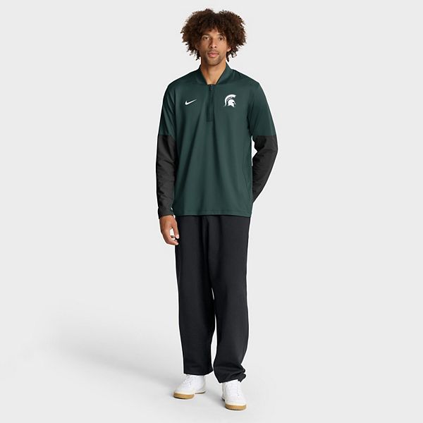 Мужская зеленая толстовка Michigan State Spartans One Goal с полузастежкой Nike — фото 4