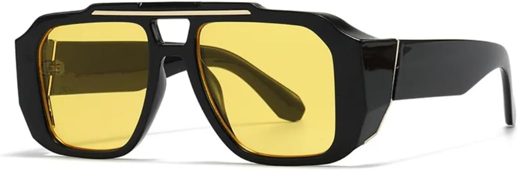 

Винтажные женские солнцезащитные очки с двойной перемычкой, модные солнцезащитные очки с градиентным переходом, солнцезащитные очки UV400 для мужчин UUPTTPL, Black Yellow