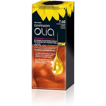 

Краска для волос Olia 7.40 Интенсивный медный 1 шт., Garnier