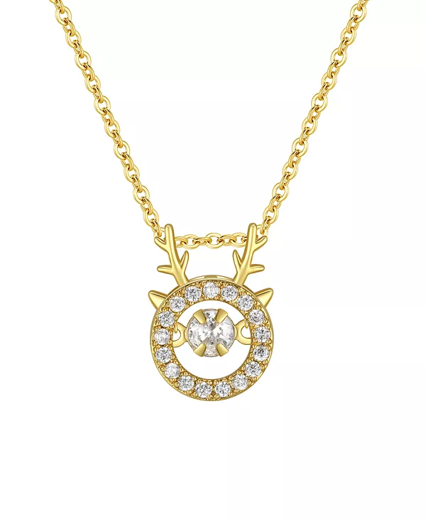 

Ожерелье с подвеской в виде оленя из кубического циркония Macy'S, gold