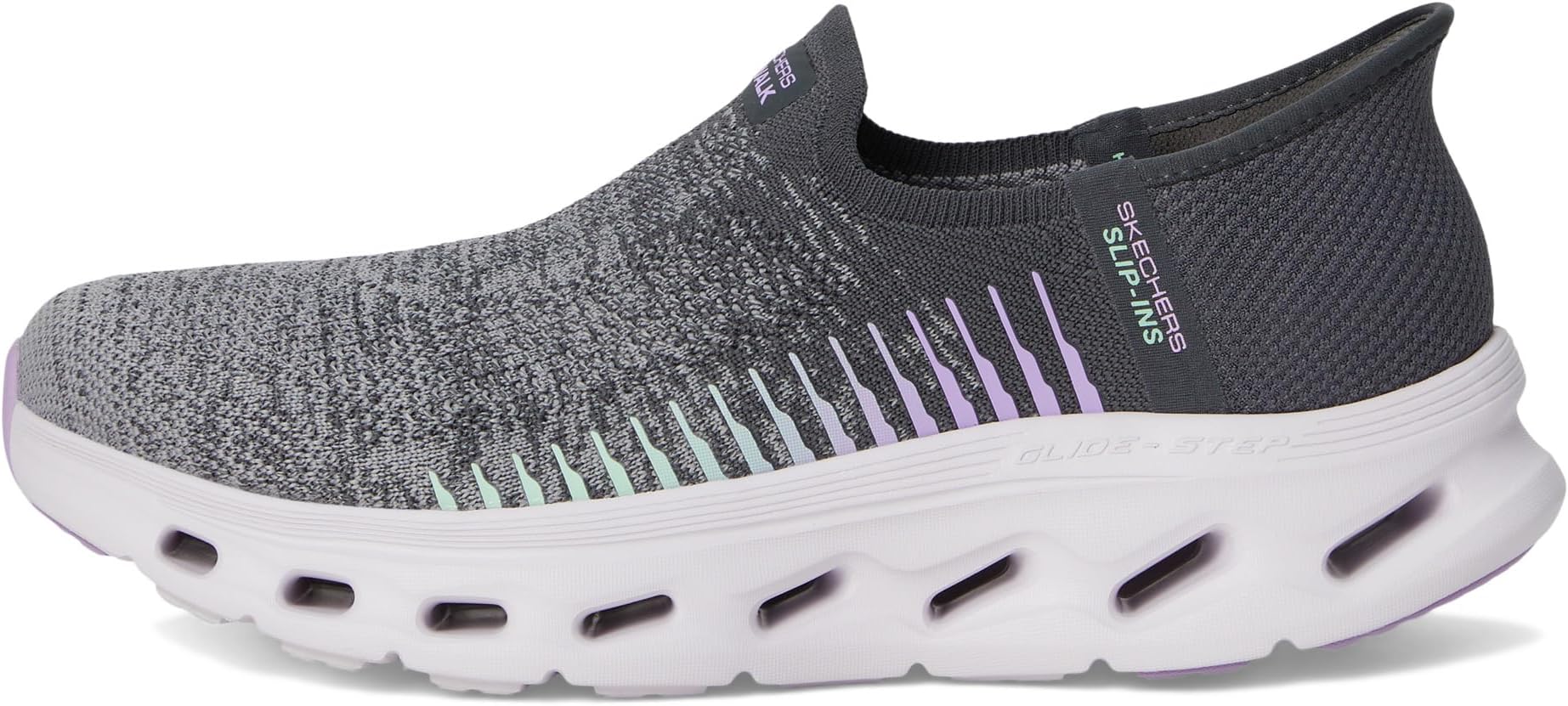 Кроссовки SKECHERS Performance Go Walk Glide Step 2.0 Venus Hands Free Slip-Ins, цвет Charcoal/Lavender — фото 4