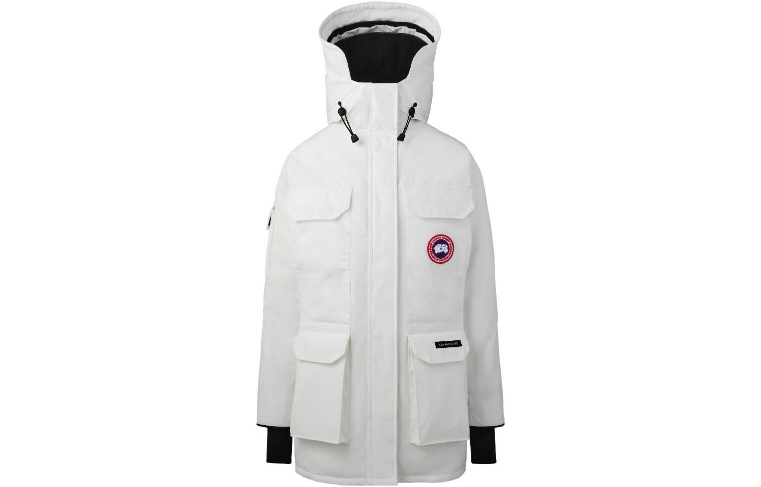 

Экспедиционная парка с логотипом и капюшоном Canada Goose, белый
