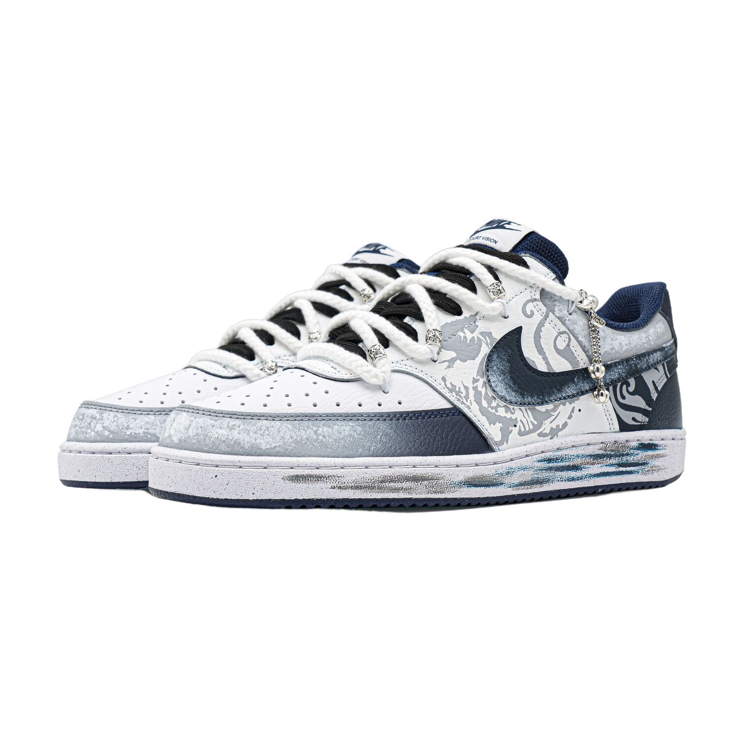 Nike Кроссовки для тренировок Court Vision Low Unisex низкие Navy Blue White Gradient — фото 4