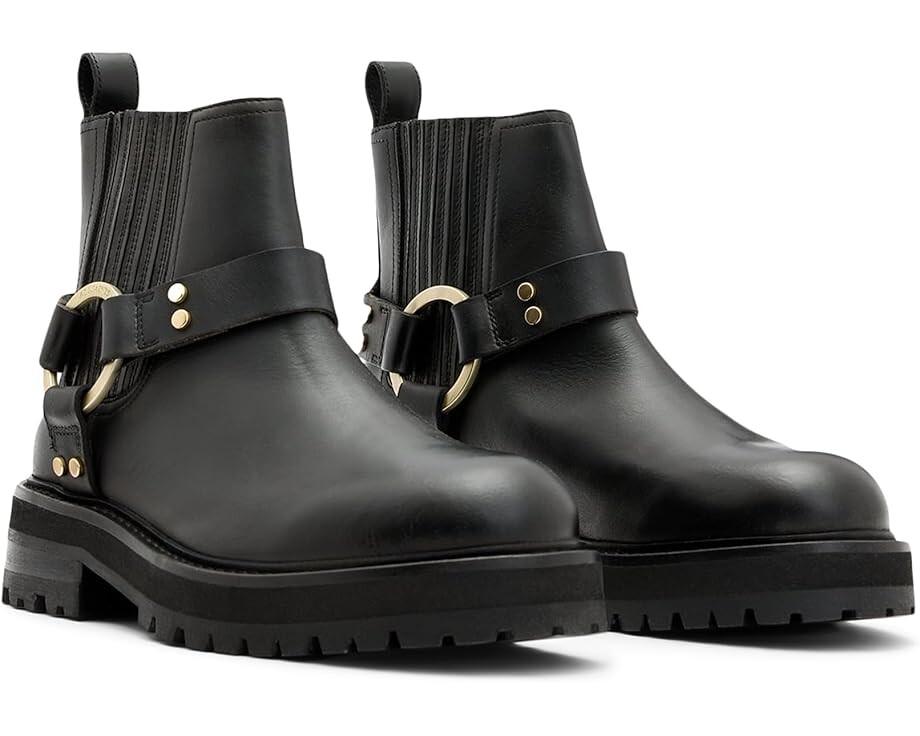 

Ботинки AllSaints Maddie Biker Boots, цвет Black/Warm Brass