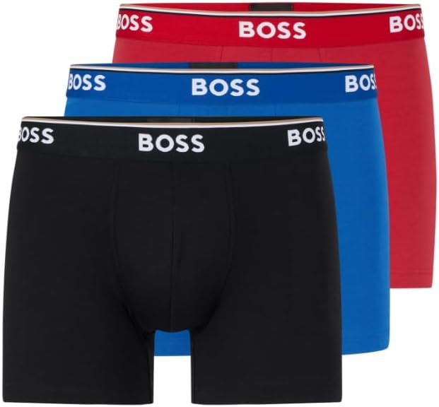 

Мужские боксеры-трусы BOSS из эластичного хлопка, 3 шт., New Red/Blue/Black