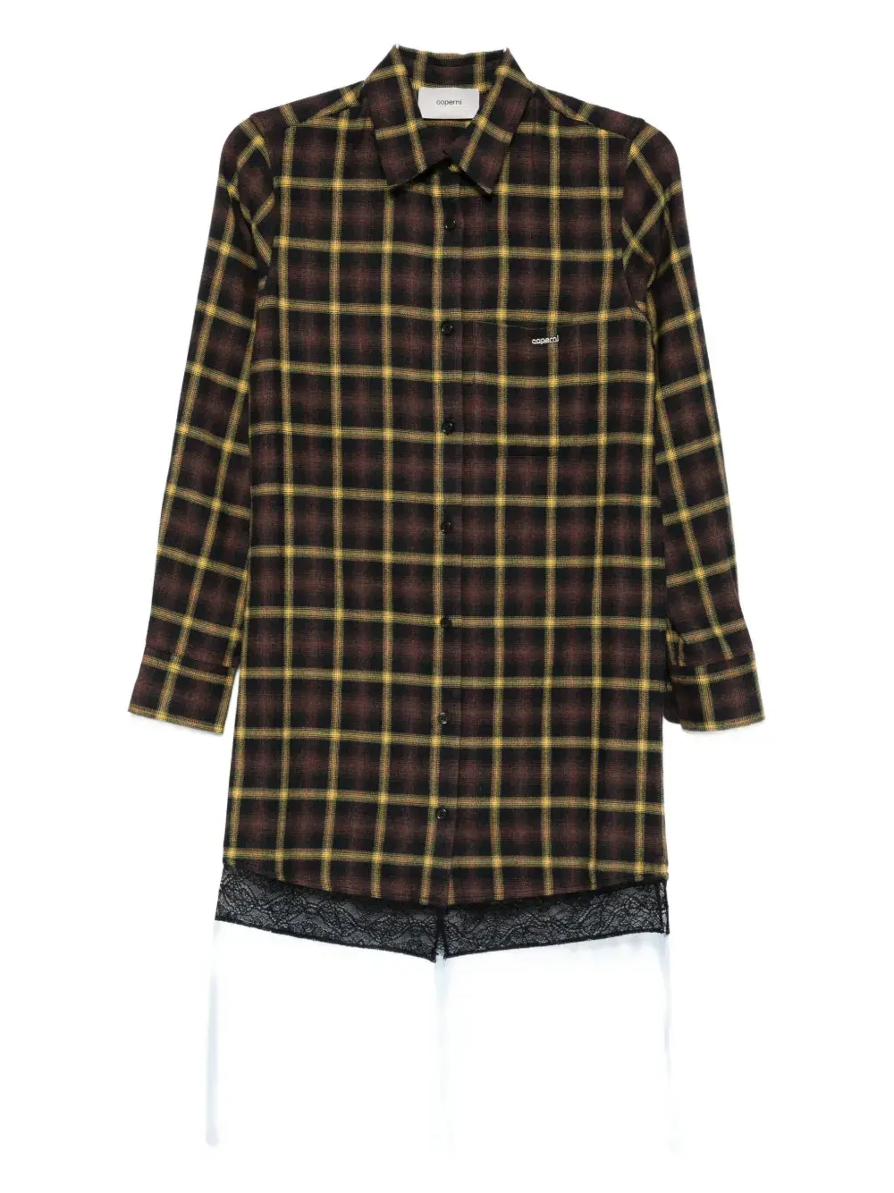 

Платье с панельной многослойной отделкой Coperni, коричневый