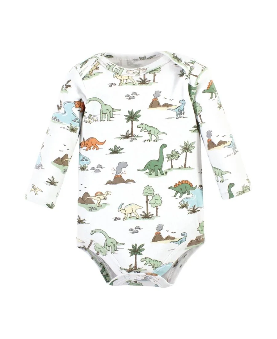 Коллекция хлопковых боди и брюк Hudson Baby, Dinosaur Adventures Long-Sleeve — фото 3