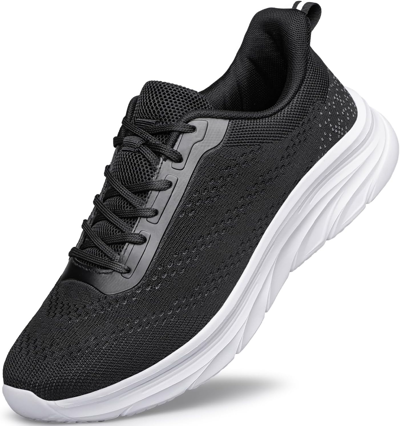 

Мужские кроссовки для бега, прогулок, повседневной носки, легкие спортивные, для тренировок в зале, тенниса, с амортизацией Raoendis, белый/черный