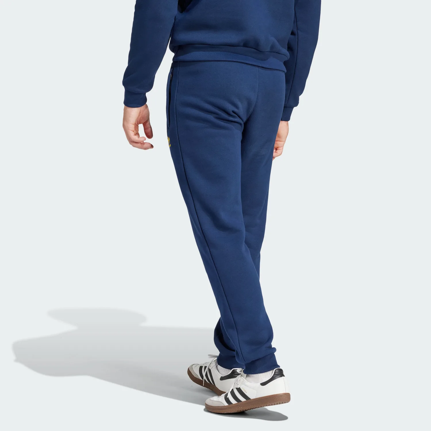 Adidas Originals Essential ARSENAL ESSENTIALS TREFOIL PANTS вязаные спортивные штаны мужские College Navy/Tribal Yellow — фото 4