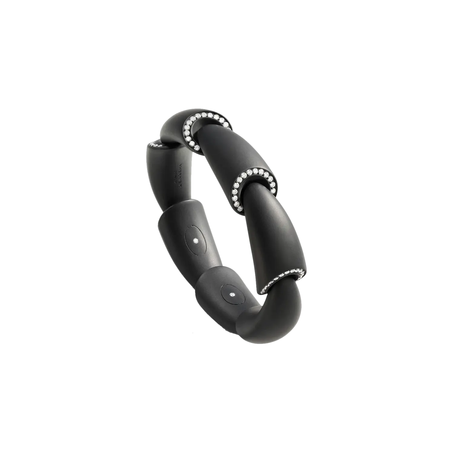 

Браслет из титана черного цвета с бриллиантами Vhernier