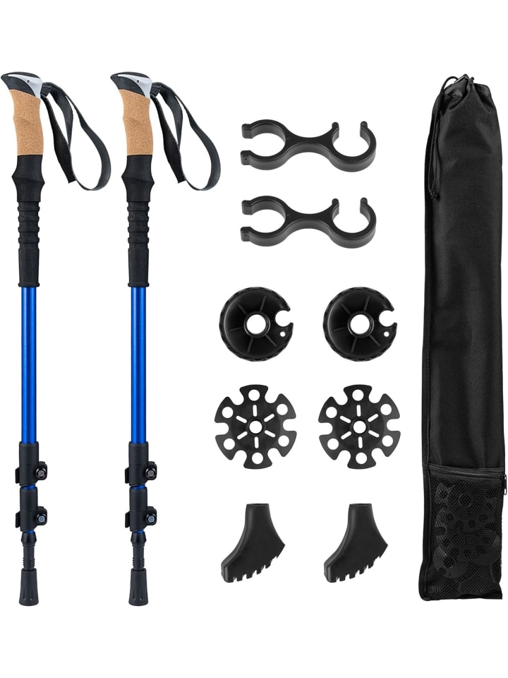 

COSTWAY Телескопические алюминиевые треккинговые палки синего цвета