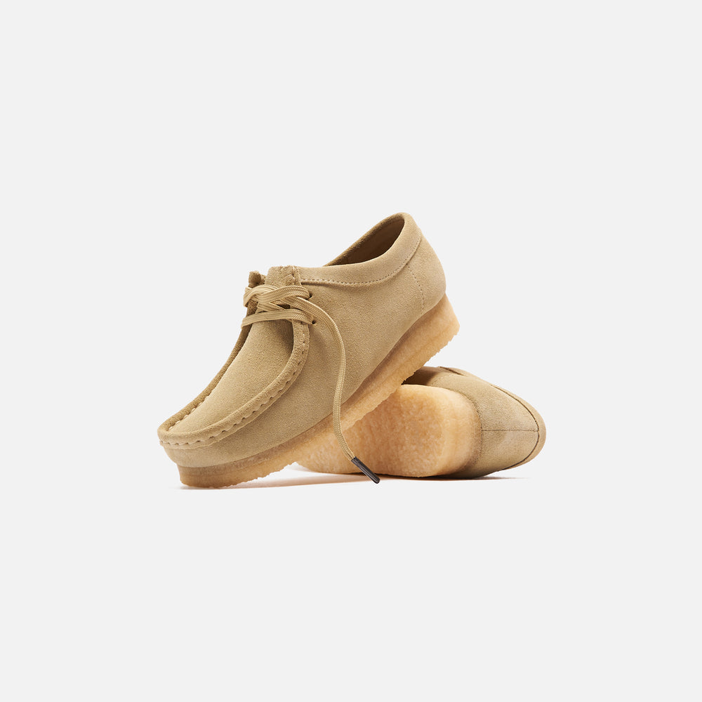 Ботинки женские Clarks WMNS Wallabee замшевые на толстой подошве, бежевый — фото 2