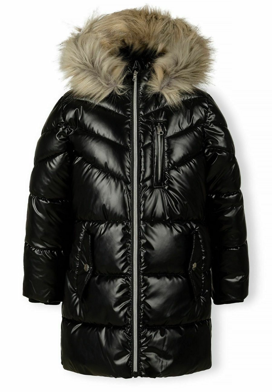 Зимняя куртка MINOTI SHINY PADDED WITH FAUX FUR TRIM , Black — фото 2