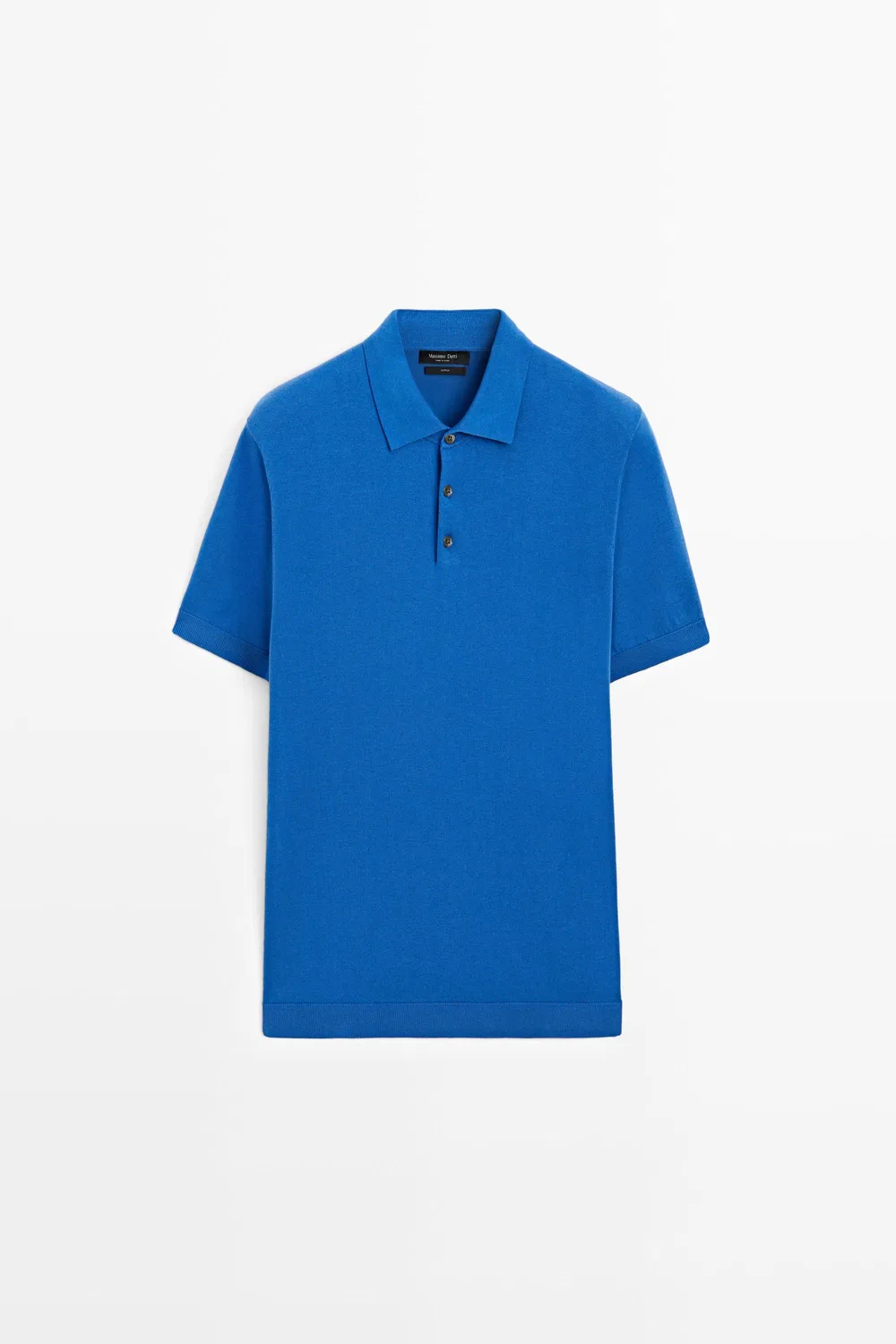 Поло Massimo Dutti 100% Cotton Knit, синий — фото 2