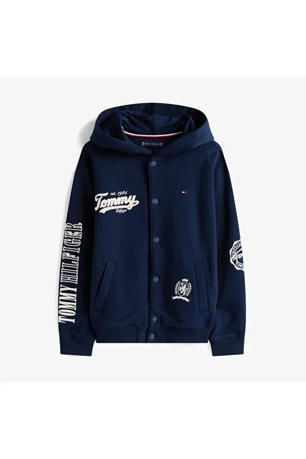 Детское худи для девочек с капюшоном Tommy Hilfiger, Blue — фото 3