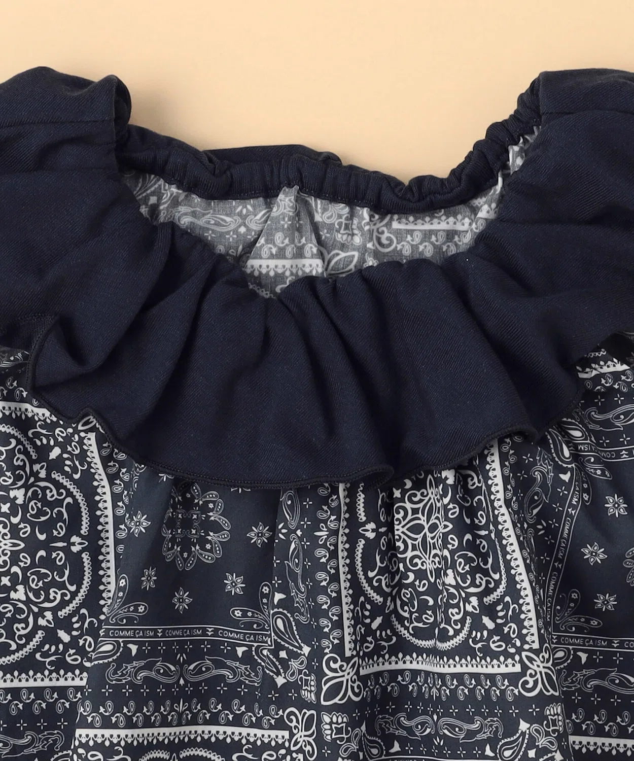 Детская туника без рукавов с воланами Bandana Print COMME CA ISM, Navy — фото 3