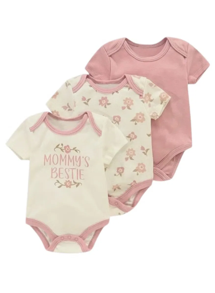 Боди-комбинезон хлопковый комплект из 3 предметов Mammys Bestie Bambimici, мультиколор
