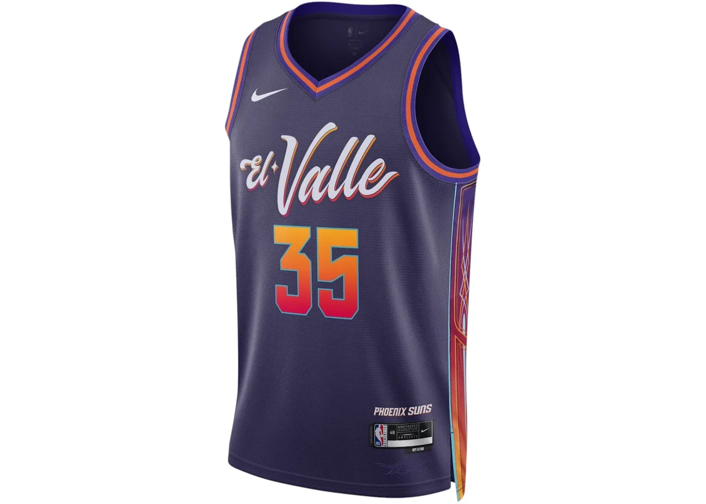 Мужская джерси с принтом Nike Phoenix Suns Kevin Durant 35 2023, Purple