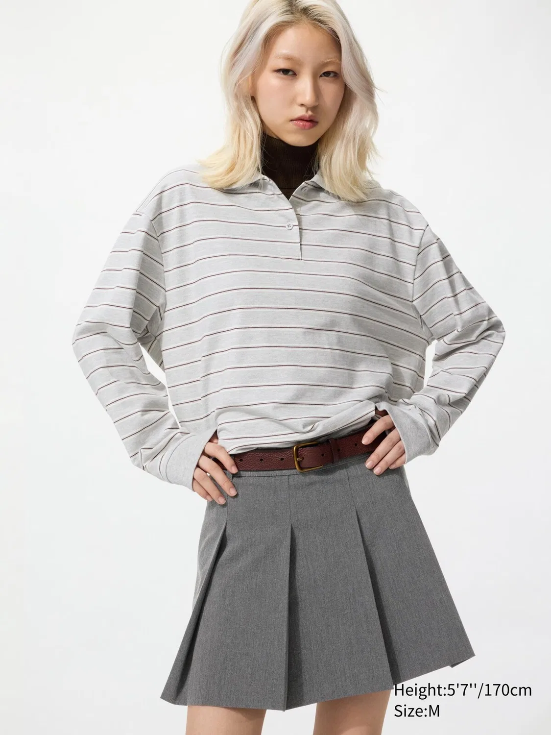 Юбка-шорты Uniqlo, со складками, темно-серый