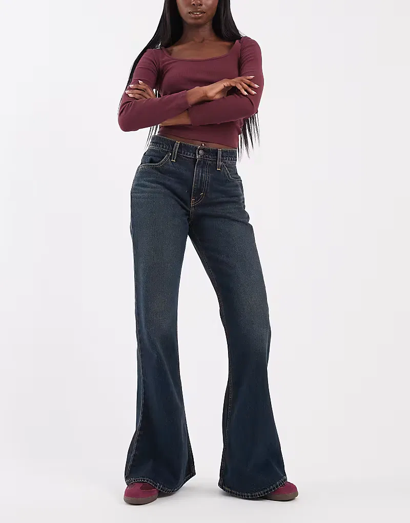 Джинсы-клеш Levi's Puddle, темно-синий, с возможностью индивидуальной настройки