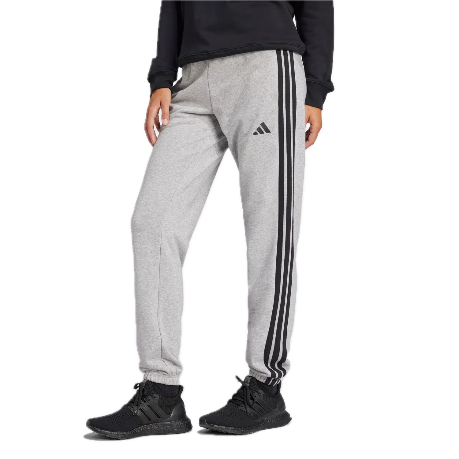 Женские спортивные штаны с тремя полосками Adidas, серый — фото 2