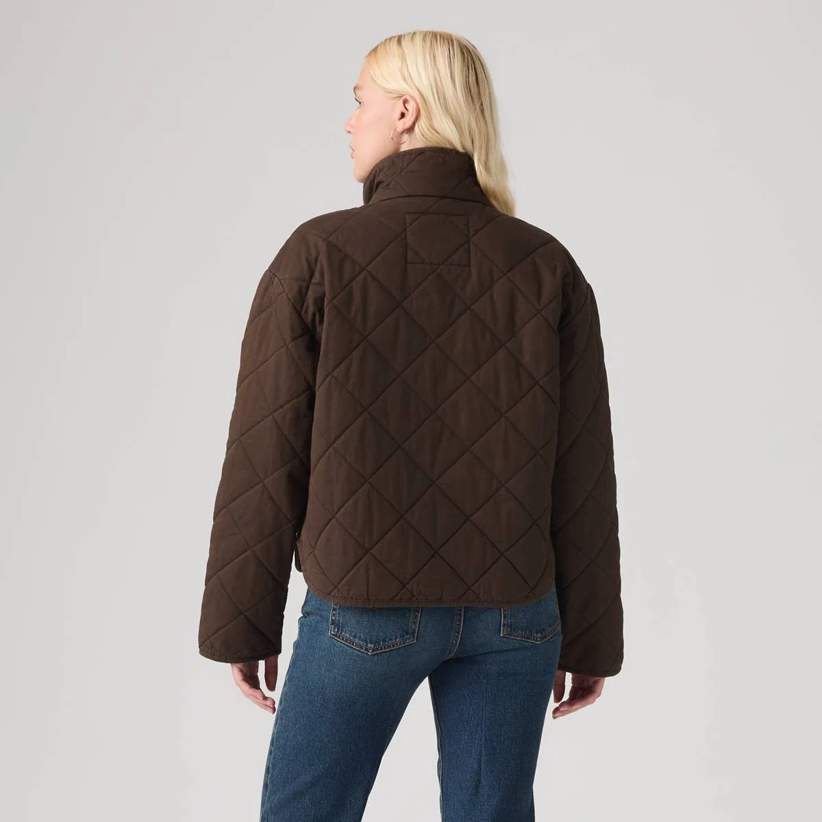 Хлопковая куртка с ромбовидной стежкой Levi's, Brown - Brown — фото 4