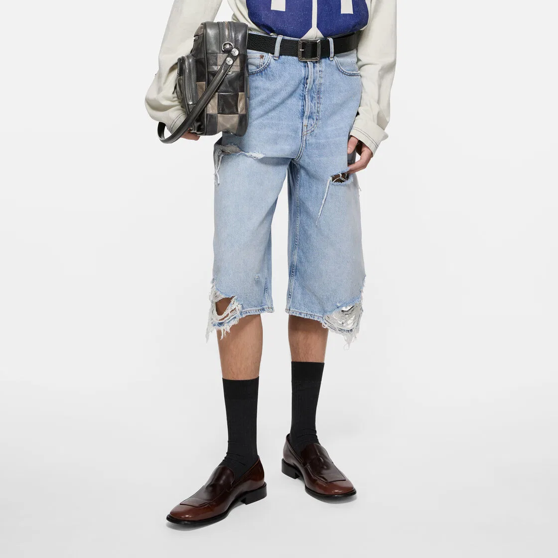 Шорты джинсовые, SS26, Acne Studios, Light Blue — фото 4