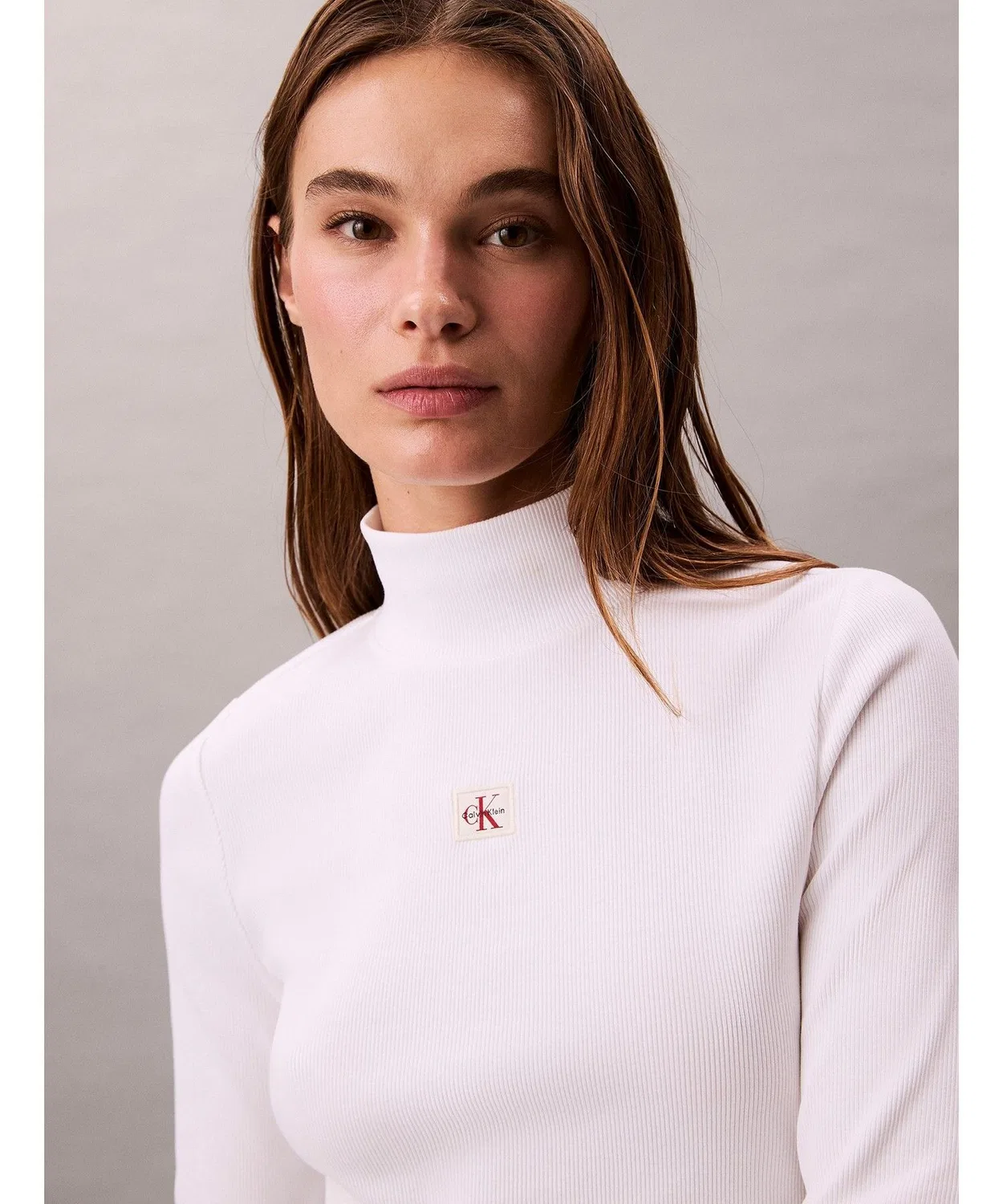 Женская лонгслив с высоким воротом Calvin Klein, Черный — фото 3