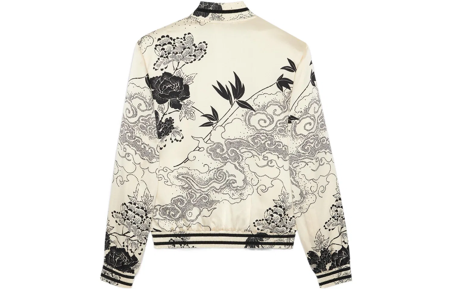 Мужская куртка-бомбер с цветочным принтом SAINT LAURENT, Chalk — фото 3