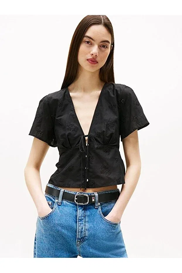 Женская блузка с коротким рукавом Tommy Hilfiger, Black