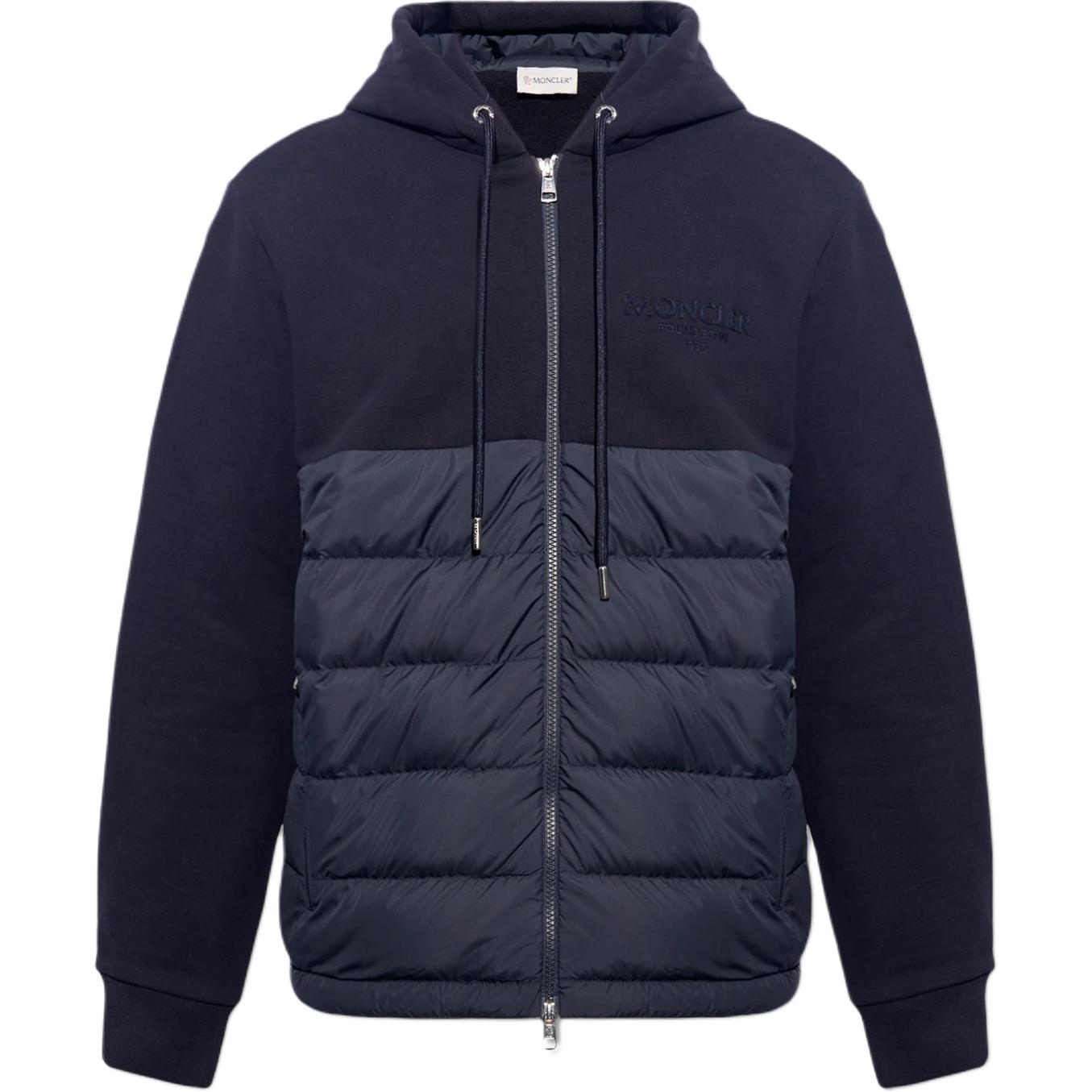 

Худи с логотипом и утеплителем Moncler, темно-синий