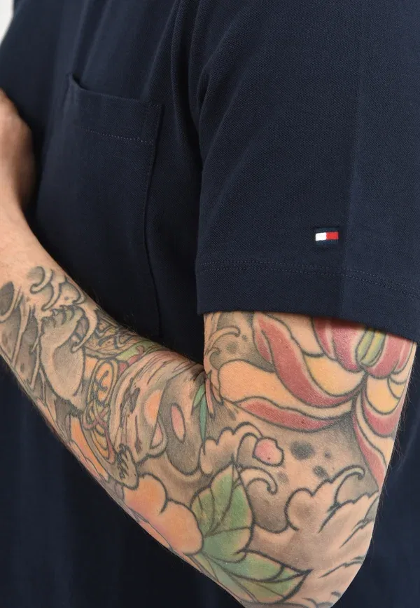 Футболка хлопковая Basic T-shirt Tommy Hilfiger, Dark Blue, темно-синий — фото 4