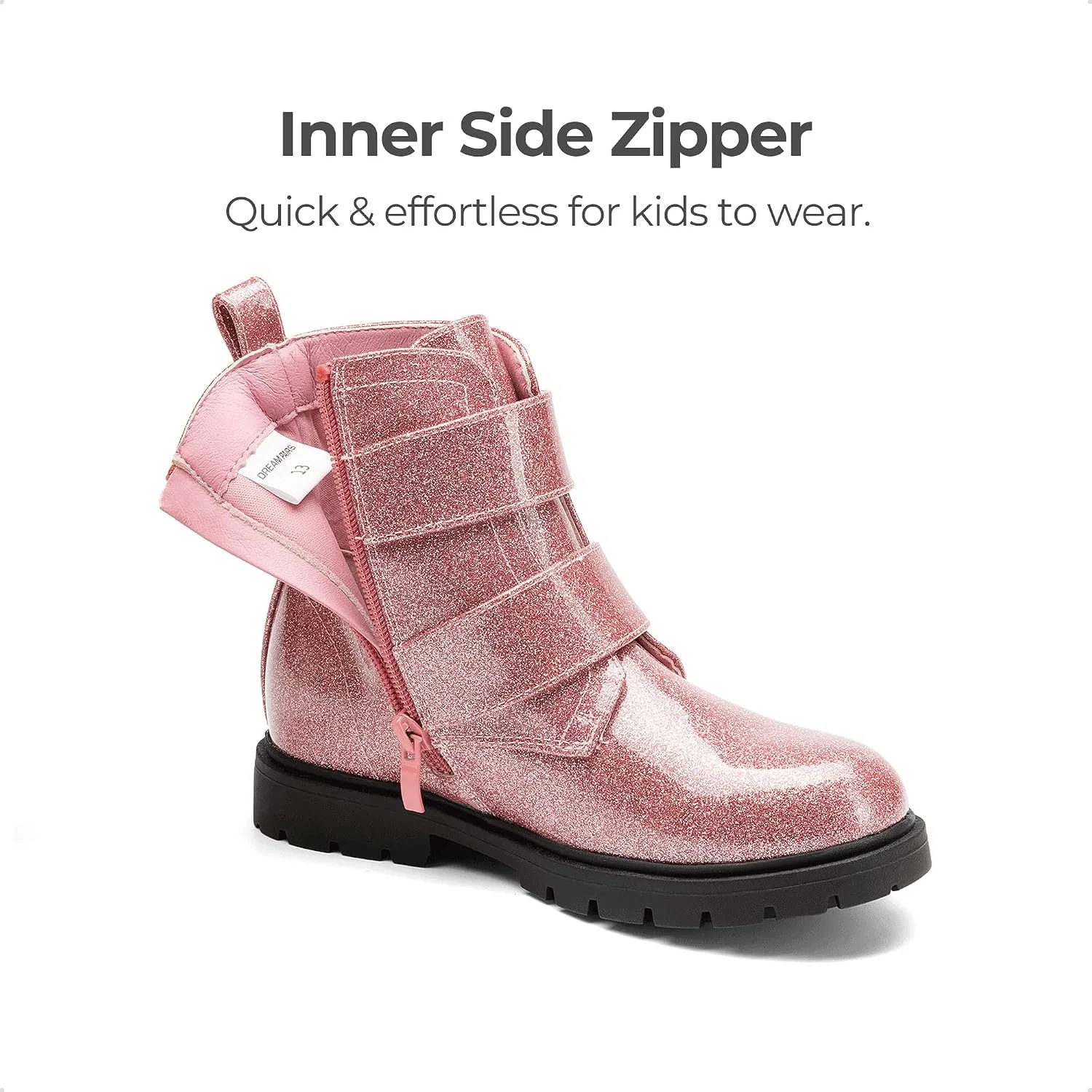 Детские ботинки для девочек на щиколотке с пряжками DREAM PAIRS, Pink — фото 3