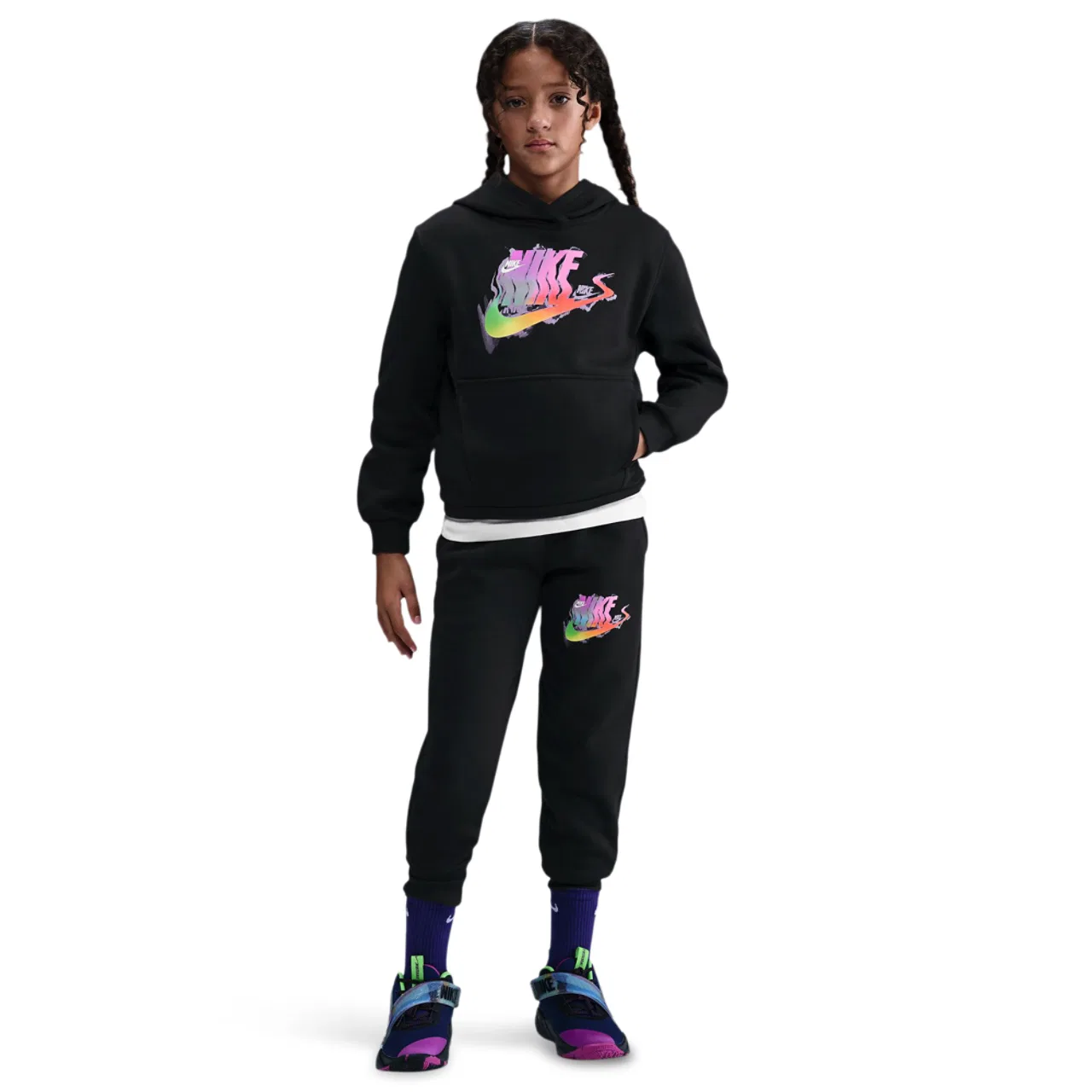 Худи для мальчиков NSW Glitch Club Fleece Nike, черный/оранжевый — фото 3