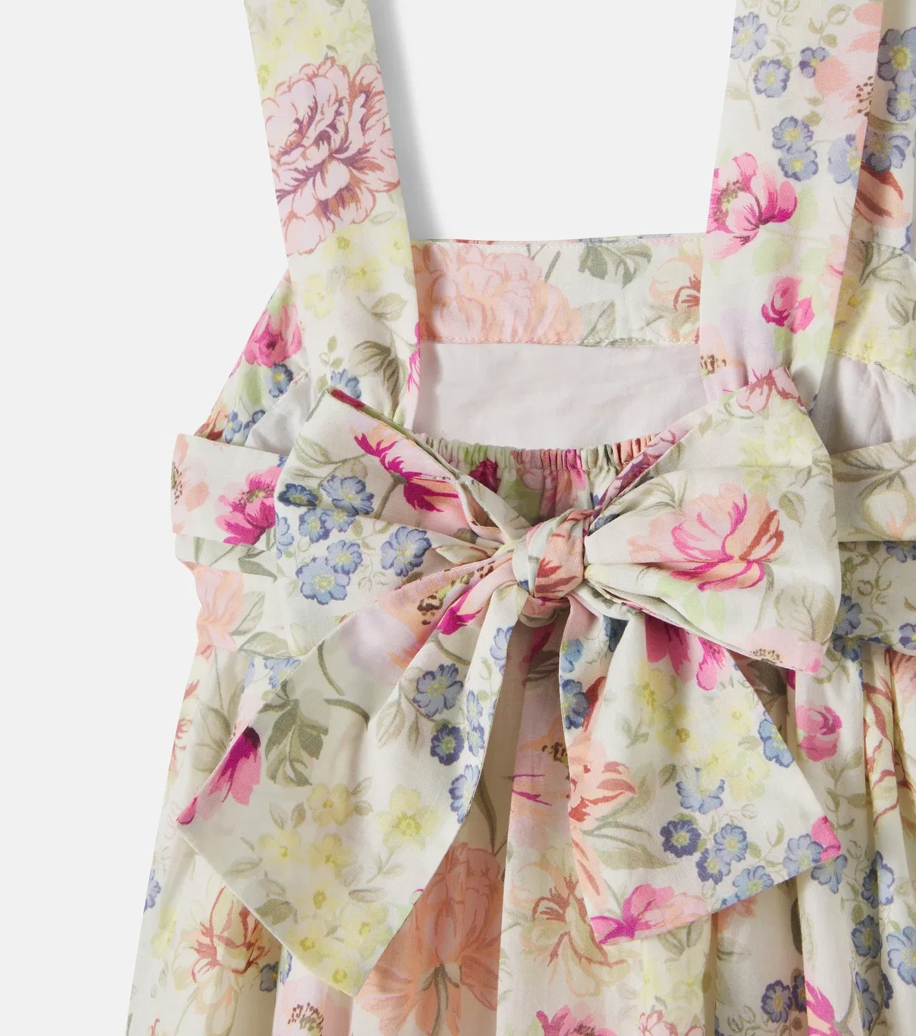 Платье хлопковое с цветочным принтом Chloé Kids, белый — фото 4