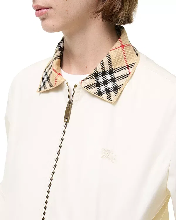 Женская куртка из тропической габардины с вязаным воротником Hayfield Burberry, Tundra White — фото 3