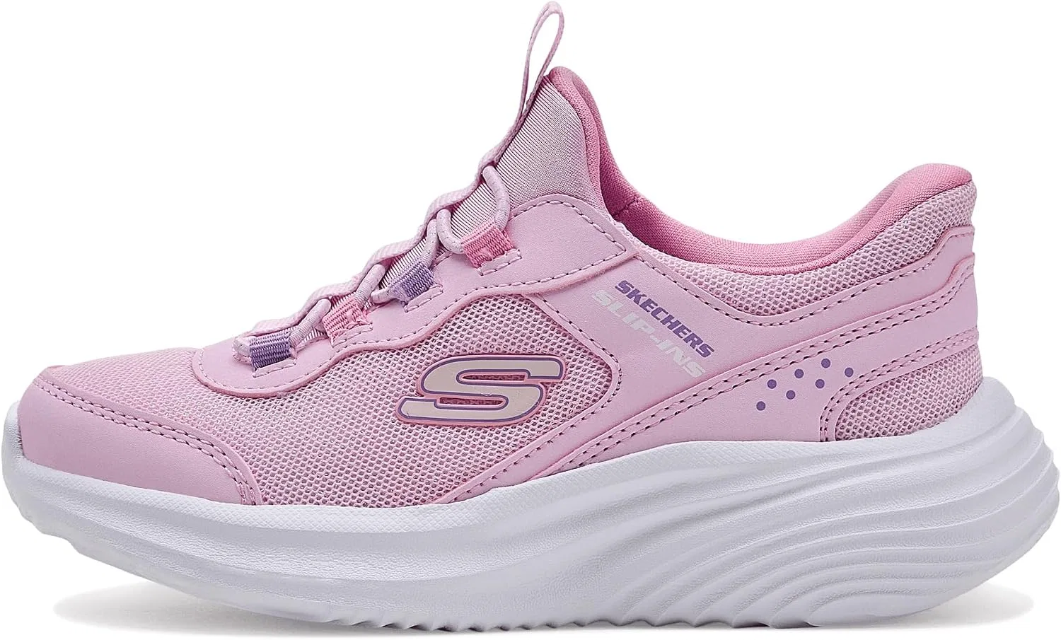 Детские кроссовки для девочек с технологией Hands Free Slip-in Bounder Pro Skechers, Light Pink — фото 4