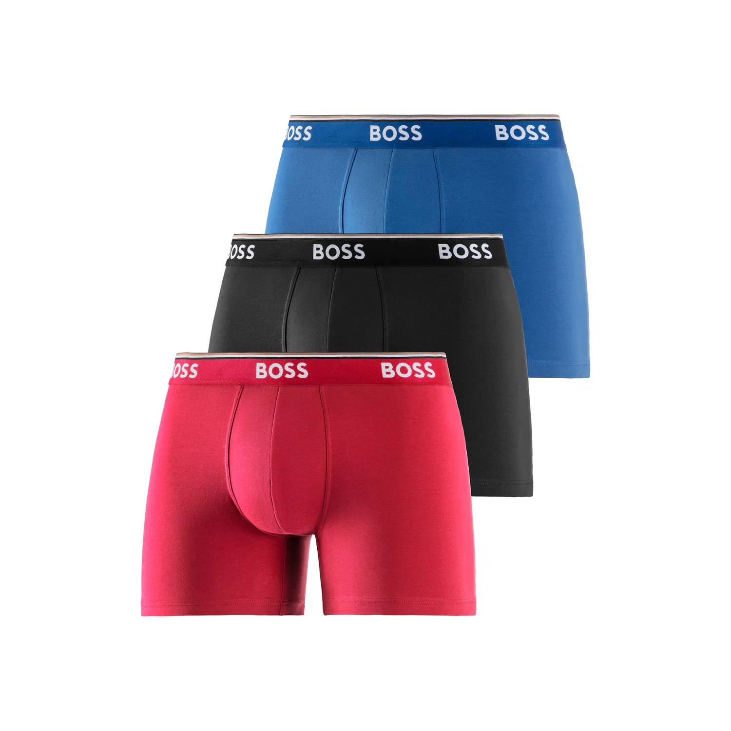 Мужские боксеры из хлопка с эластаном 3er-Pack BOSS, Rot/Blau/Schwarz — фото 2