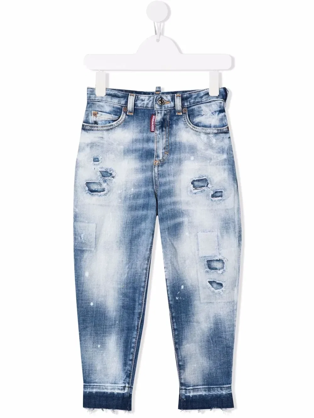 Прямые джинсы средней посадки Dsquared2 Kids, синий