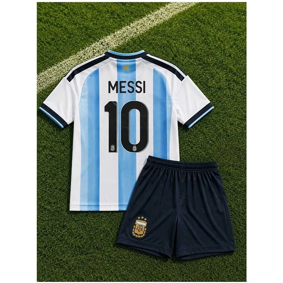 Детская футболка с поло и принтом Lionel Messi, Белый Breathless — фото 2