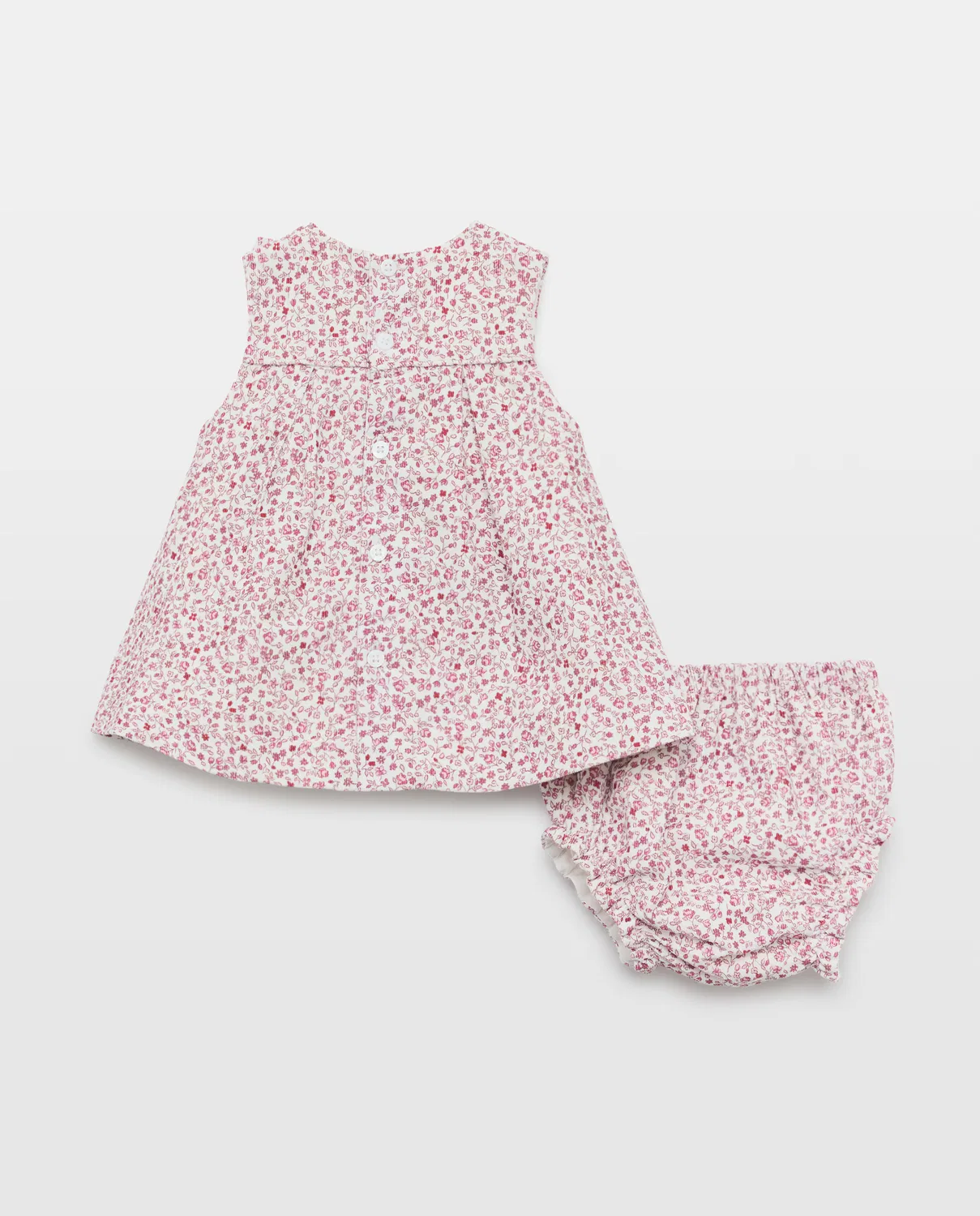 Платья с принтом, 62 см, Pichi Micropana Flor Bicolor Volante Lateral Botones Frontales, Coconut El Corte Inglés, красный — фото 2