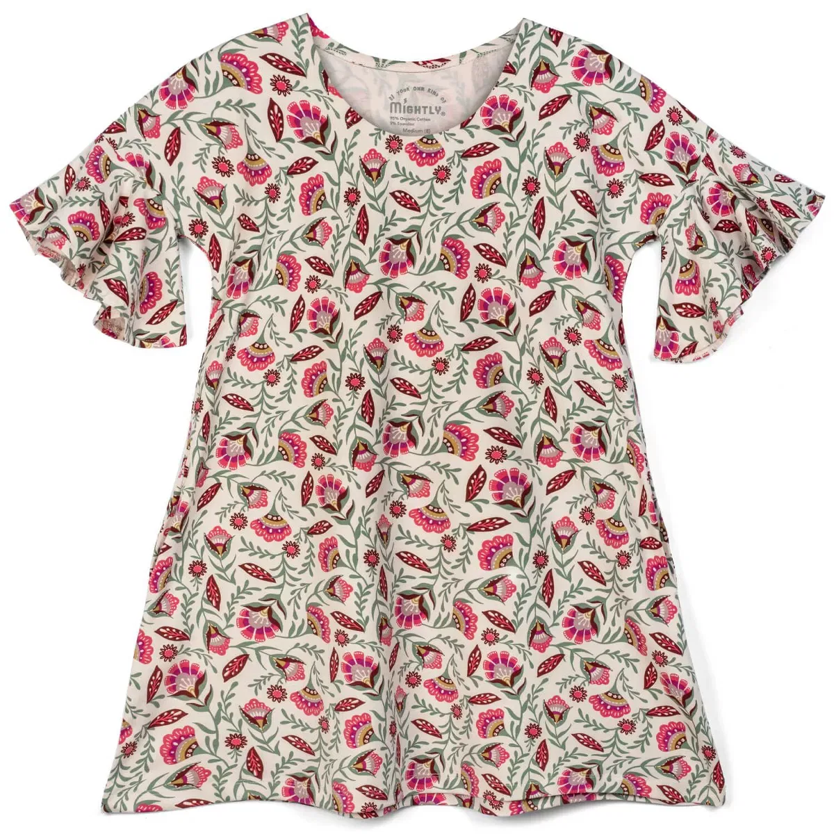 Детское платье-трапеция с коротким рукавом Mightly, Folk Floral