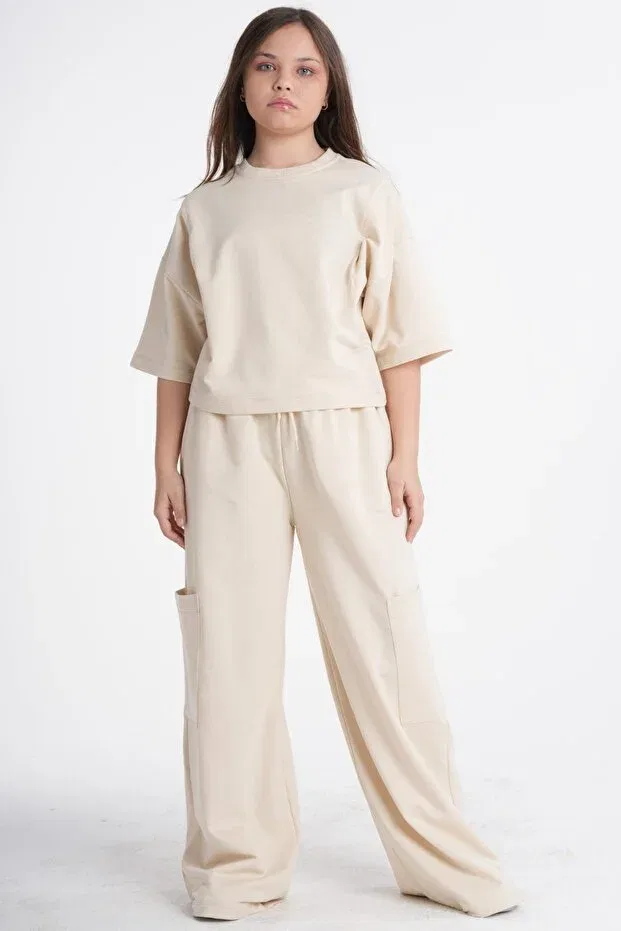 Детский комплект для девочек с карманами Haykids, Beige